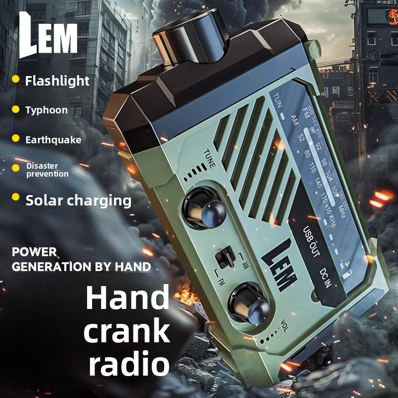 Solar Powered Charger - Survival Radio-Emergency Hand Crank & Solar