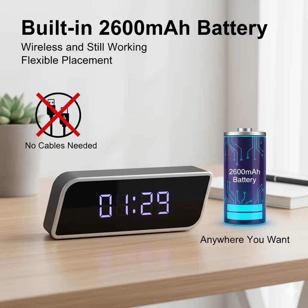 Compact Camera Mirrorless - Digital Clock Camera 1080P FHD Wireless