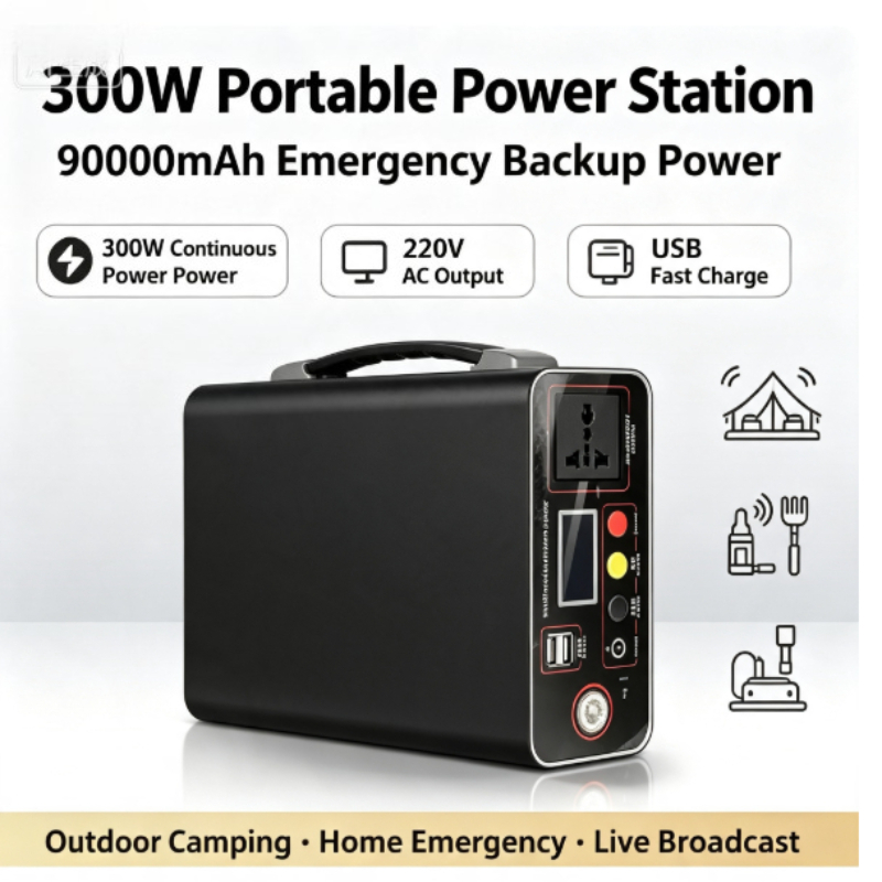 Solar Powered Charger - Portable Power Plant 300W 220V, 333Wh,