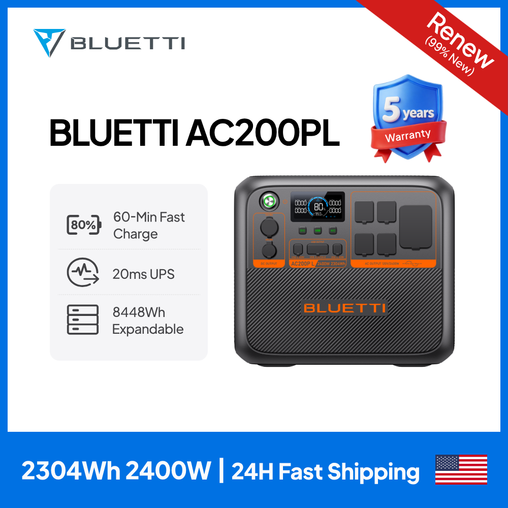 Solar Powered Charger - BLUETTI AC200PL Portable Power Station |