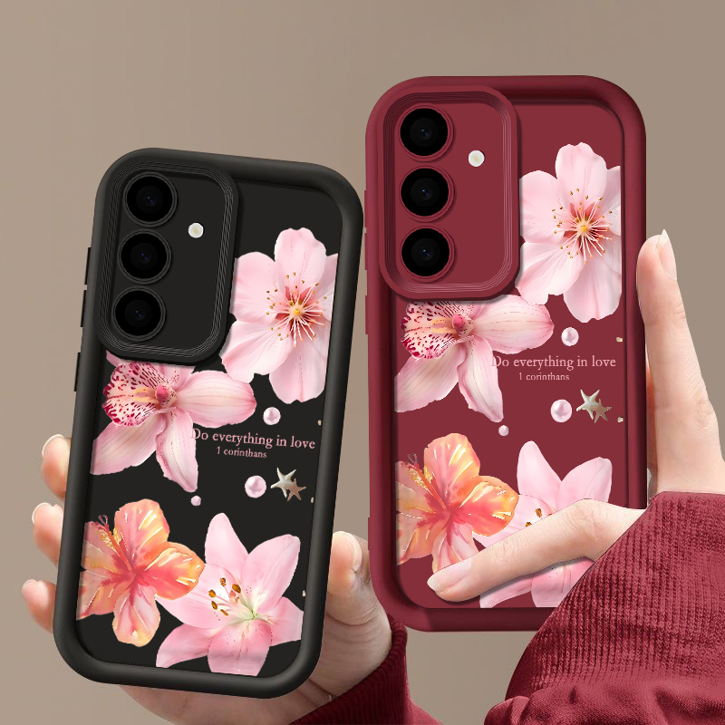 Pink Flowers Phone Case For Sa - đánh giá và giá Samsung Galaxy A55