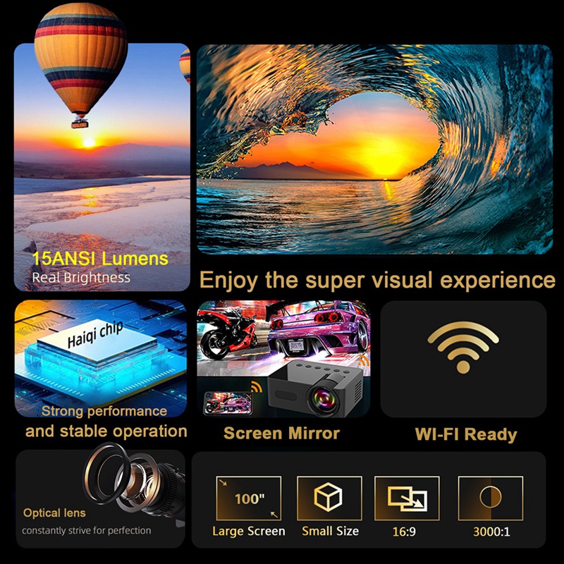 YT100 Mini Home Projector Proj - đánh giá và giá Mini Projector Portable
