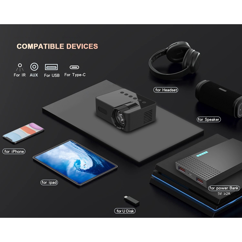 YT100 Mini Home Projector Proj - đánh giá và giá Mini Projector Portable