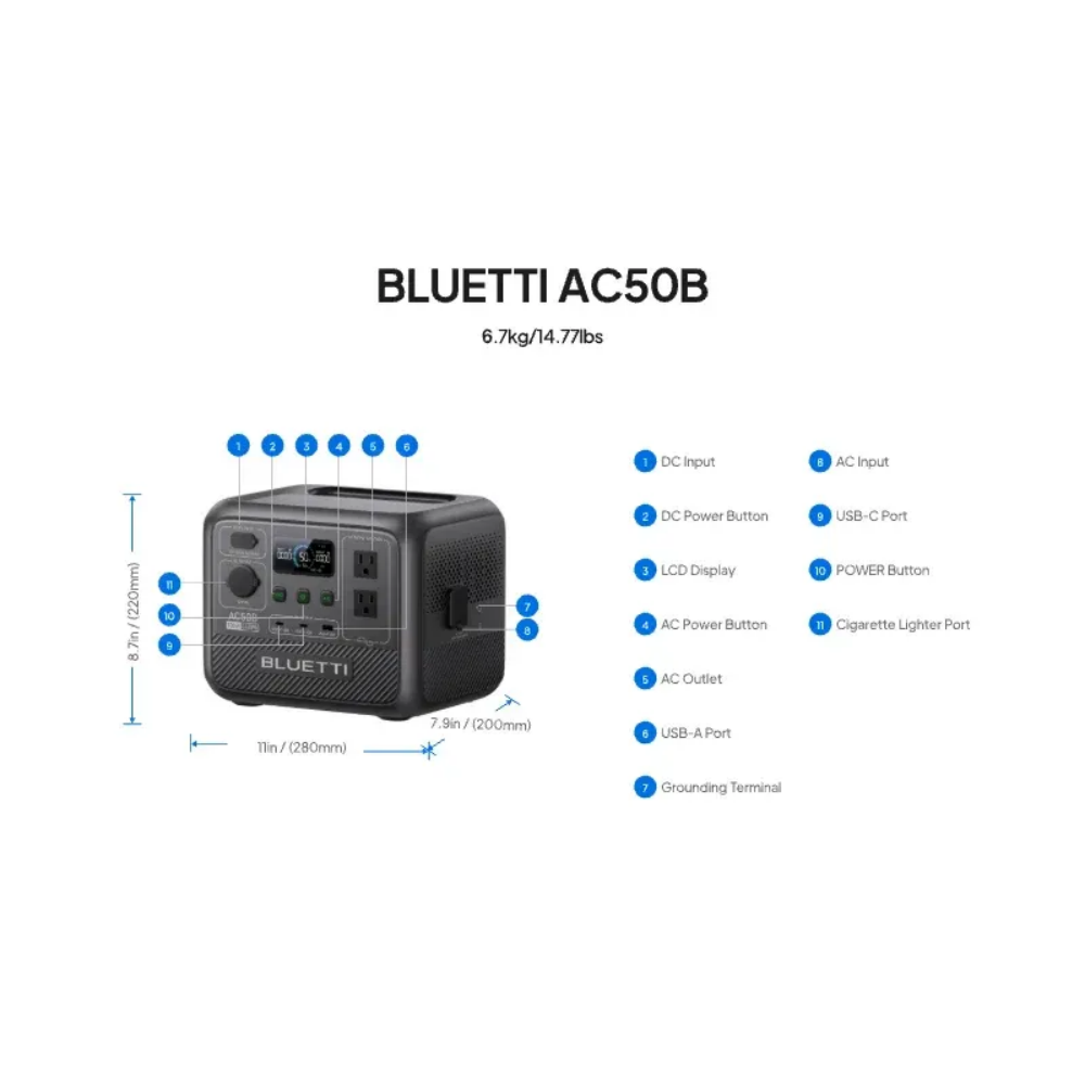 BLUETTI AC50B Portable Power S - đánh giá và giá Solar Powered Charger