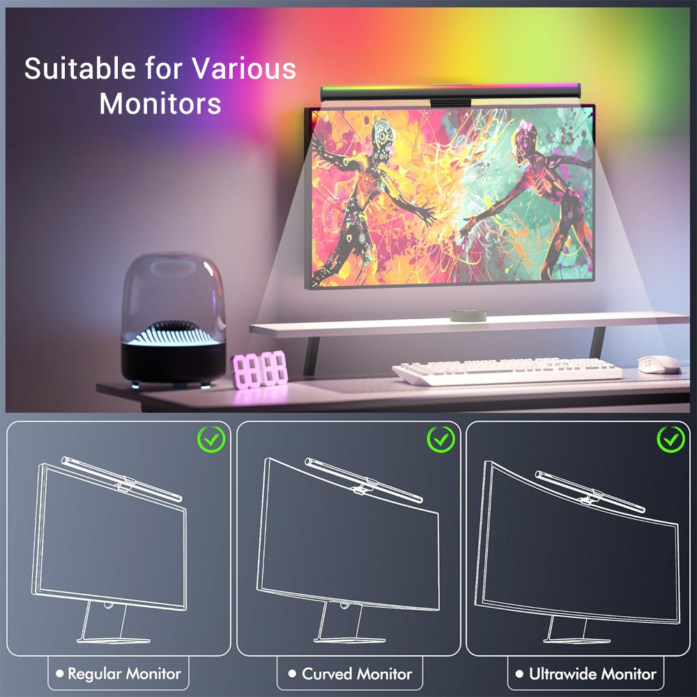 RGB Smart Wifi Monitor Light B - đánh giá và giá Rgb Desk Lamp Smart